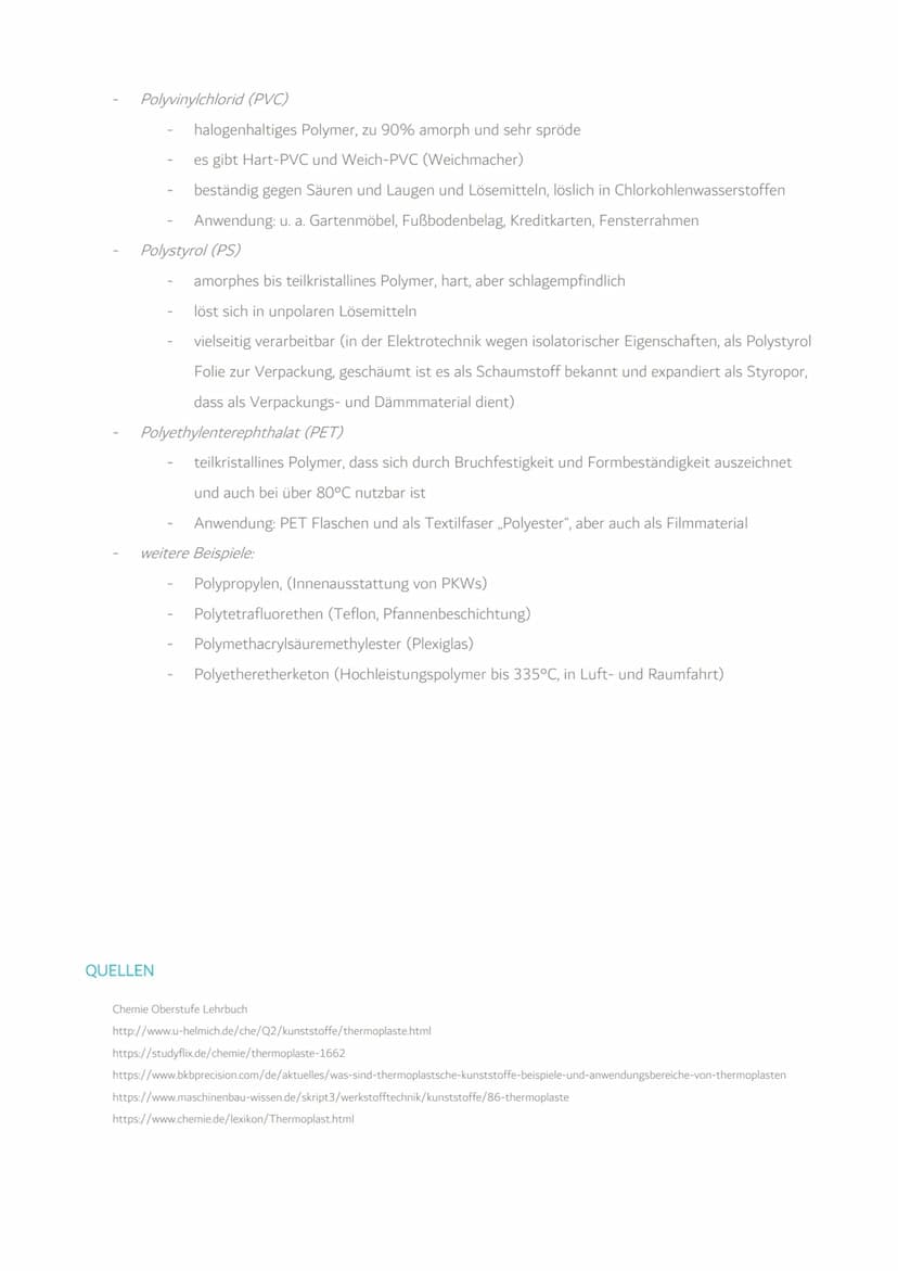 Thermoplaste sind Kunststoffe, die sich bei ausreichender Erwärmung plastisch verformen lassen.
STRUKTUR
amorphe (1) und teilkristalline Pol