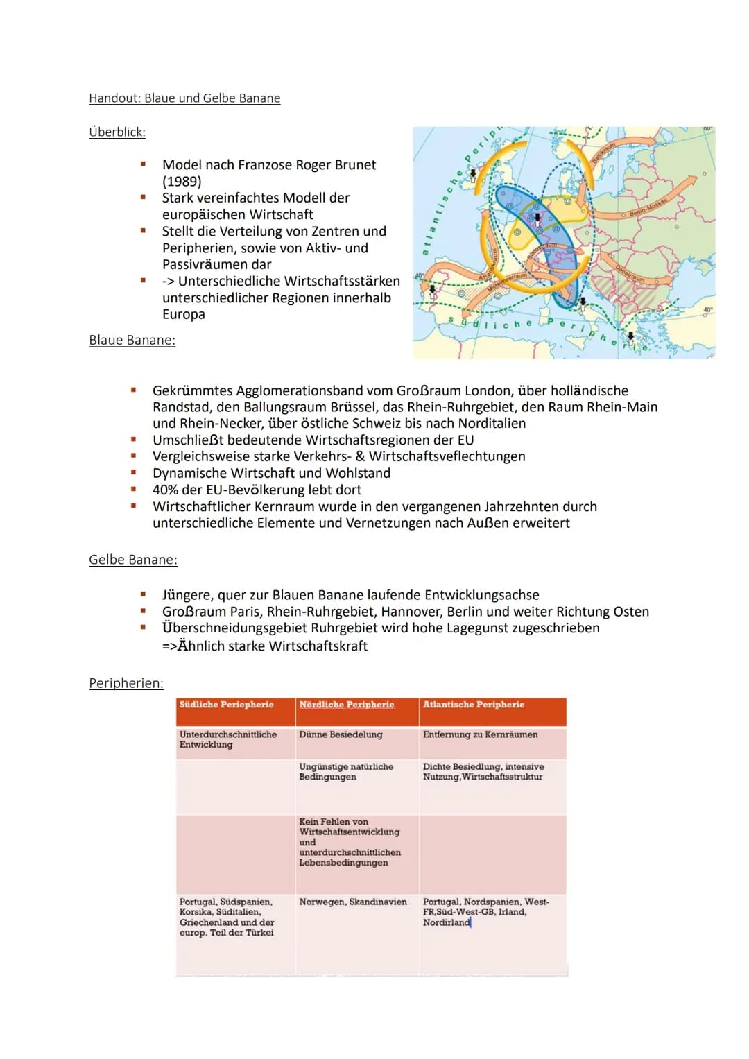 Handout: Blaue und Gelbe Banane.
Überblick:
I
I
■
I
■ Stark vereinfachtes Modell der
■
■
Blaue Banane:
Model nach Franzose Roger Brunet
(198