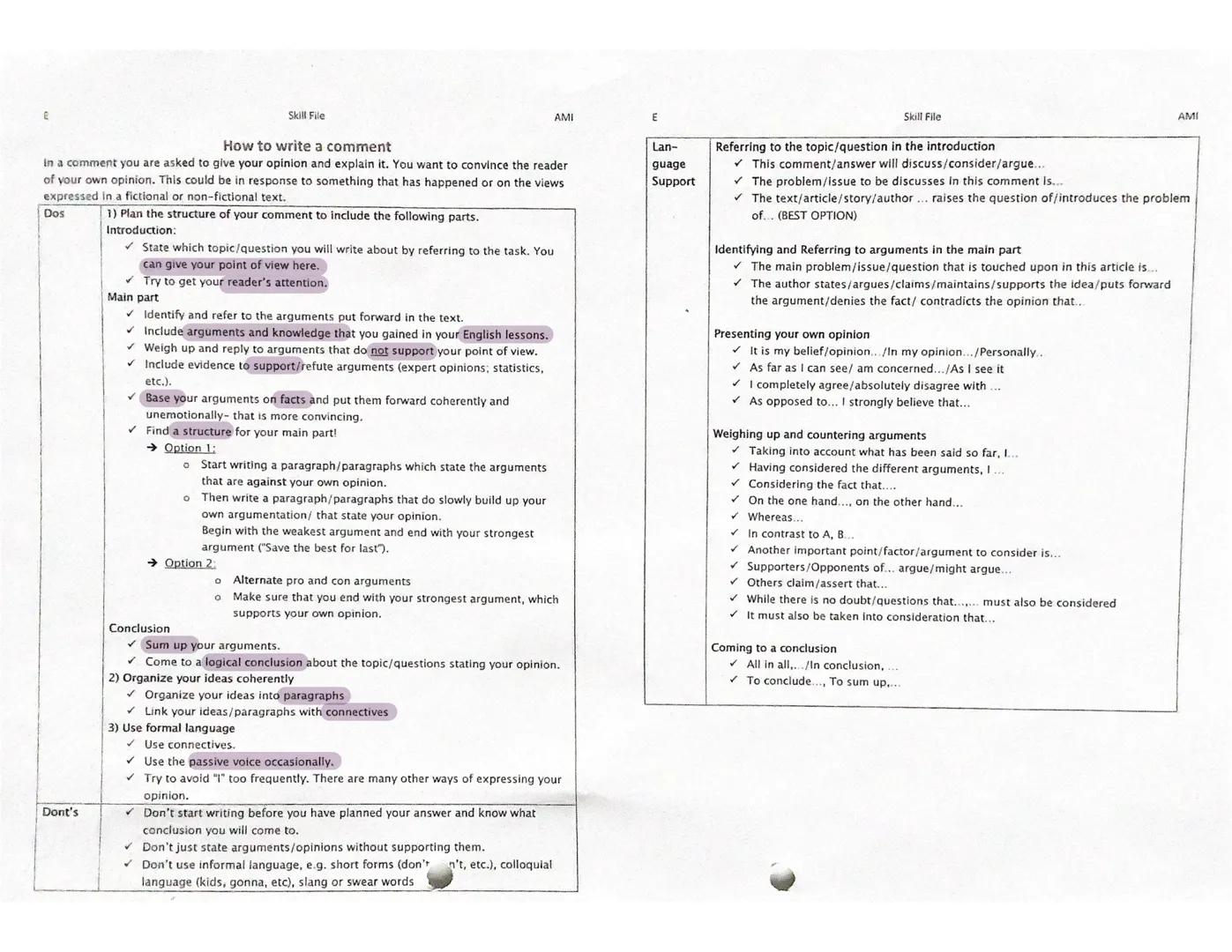 → comment evaluation = bewerten deine eigene Meinung
→man bekommt ein
- Thema
- Zitat
- Statement
- etc.
↳du musst
- (nicht) zustimmen
→dein