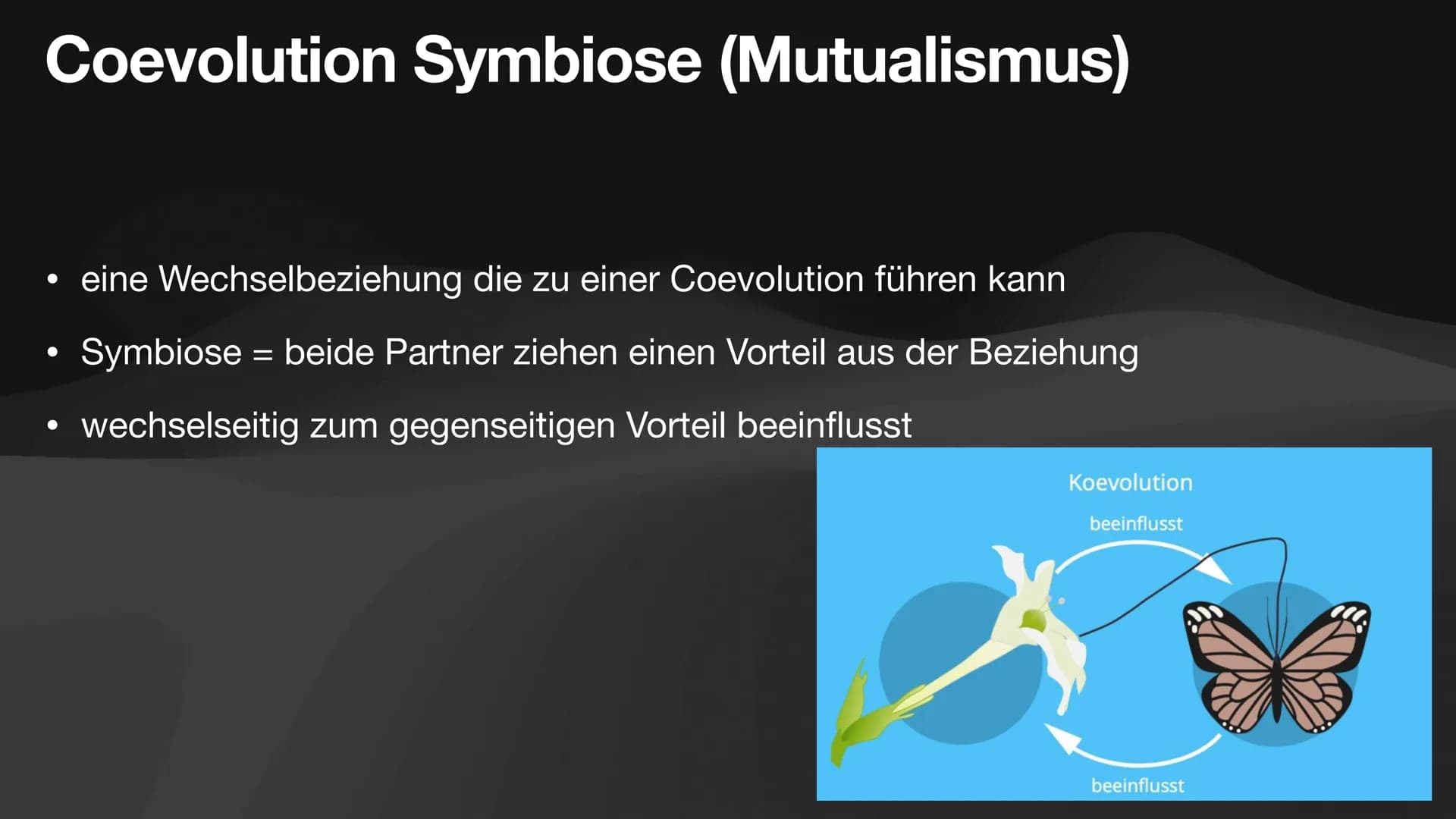 Coevolution
Anpassung und
Gegenanpassung
Jan, Antonie, Lennart, Celine Coevolution
Definition
Ergebnis fortwährender gegenseitiger Anpassung