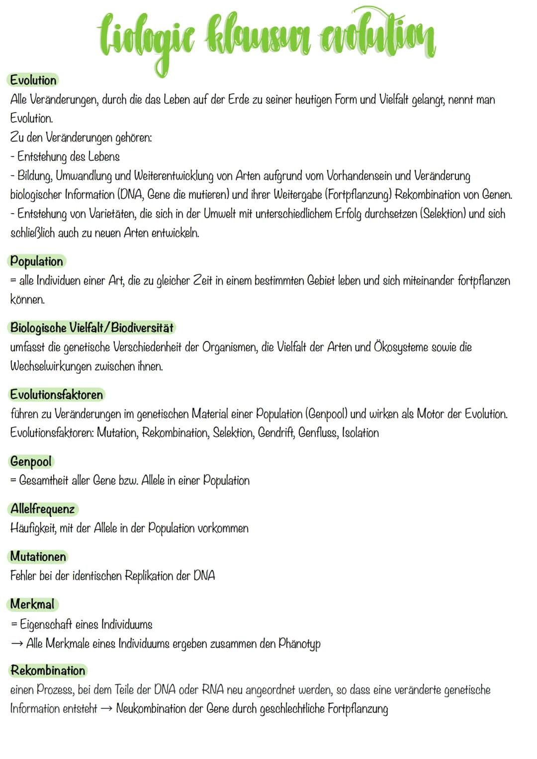 liologic klausua evolution
Evolution
Alle Veränderungen, durch die das Leben auf der Erde zu seiner heutigen Form und Vielfalt gelangt, nenn