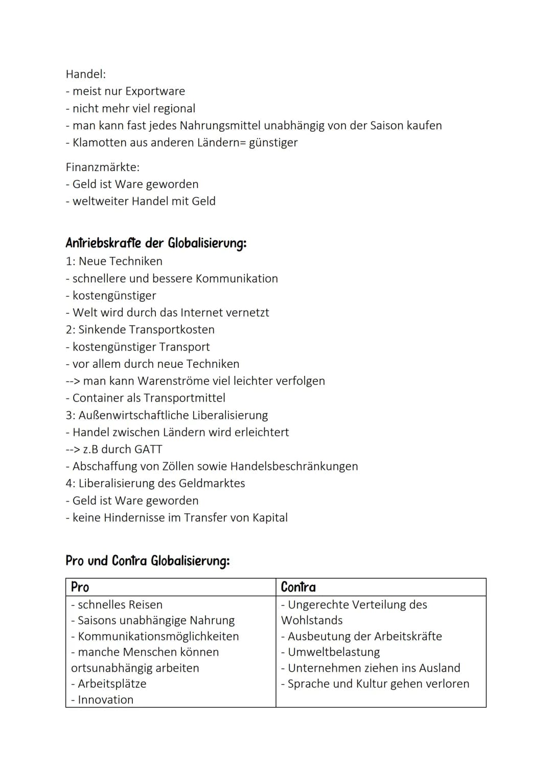 Lernzettel: Globalisierung
Definition Globalisierung:
Globalisierung ist die weltweite Vernetzung von Volkswirtschaften, Märkten,
Gesellscha