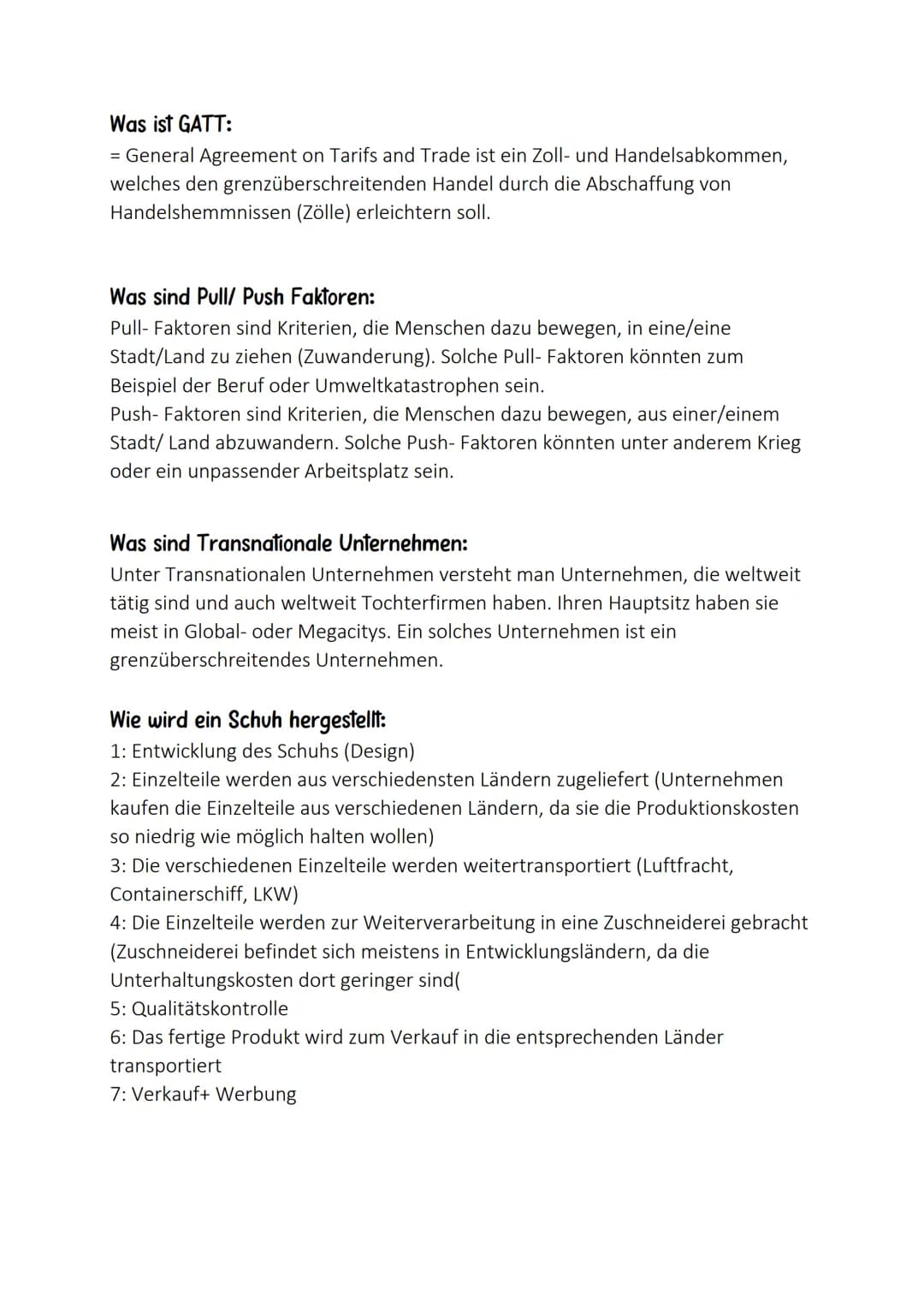 Lernzettel: Globalisierung
Definition Globalisierung:
Globalisierung ist die weltweite Vernetzung von Volkswirtschaften, Märkten,
Gesellscha