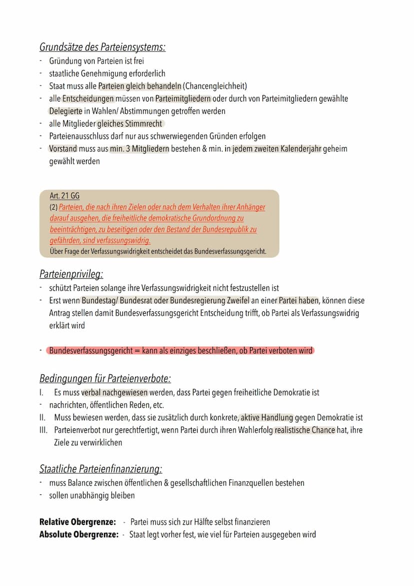 PoWi Klausur Nr.2/Q1
1. Parteien im politischen System
Definition Parteiendemokratie":
demokratisches System, indem politische Parteien ents