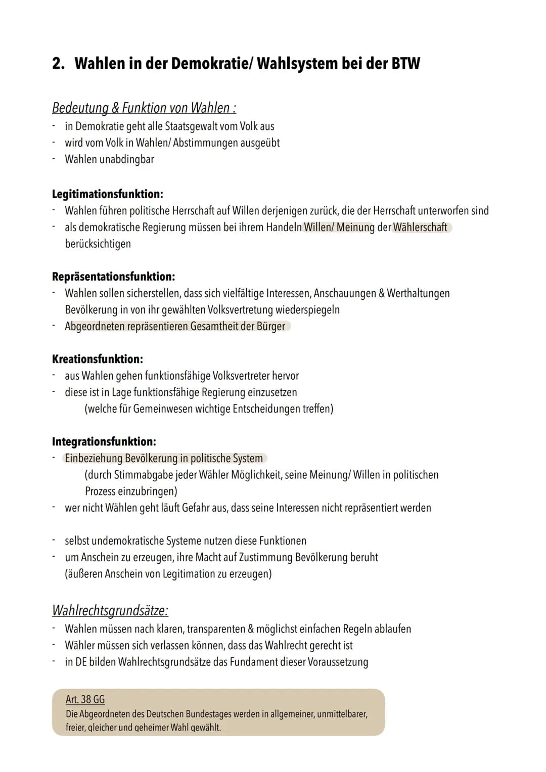 PoWi Klausur Nr.2/Q1
1. Parteien im politischen System
Definition Parteiendemokratie":
demokratisches System, indem politische Parteien ents