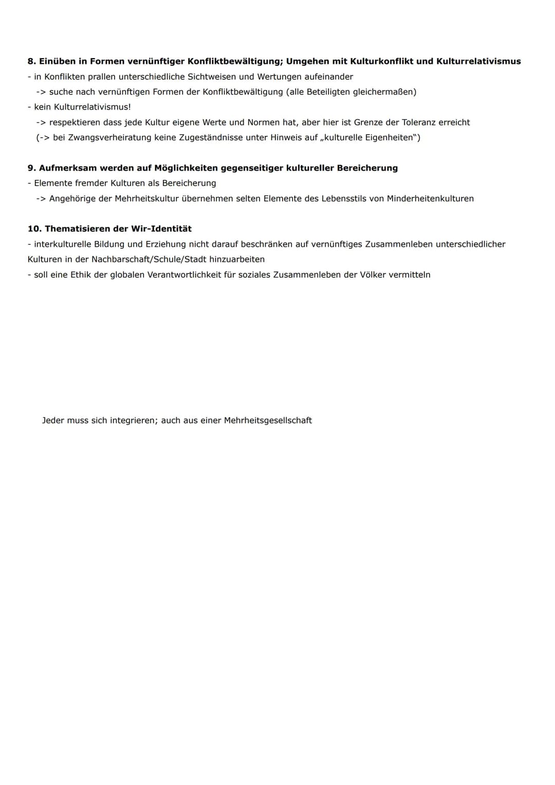 Interkulturelle Erziehung und Bildung nach Nieke
Zehn Ziele interkulturelle Erziehung und Bildung:
1. Erkennen des eigenen, unvermeidlichen 