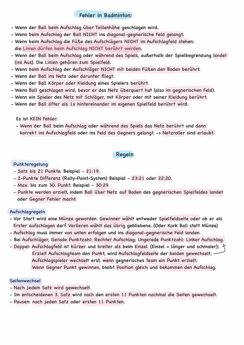 - Rückschlagspiel mit einem Federball; ein Badmintonschläger pro Person.
- Es kann von 2 Spielern als Einzel oder von 4 Spielern als Doppel/