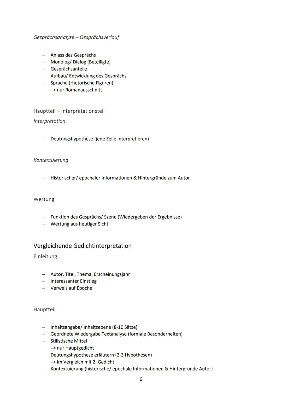 ÜBERBLICK AUFBAU VERSCHIEDENER TEXTARTEN
Analyse im Vorfeld
Mehrmaliges Lesen mit Randnotizen
Formale Besonderheiten (Reimschema, Metrum, St