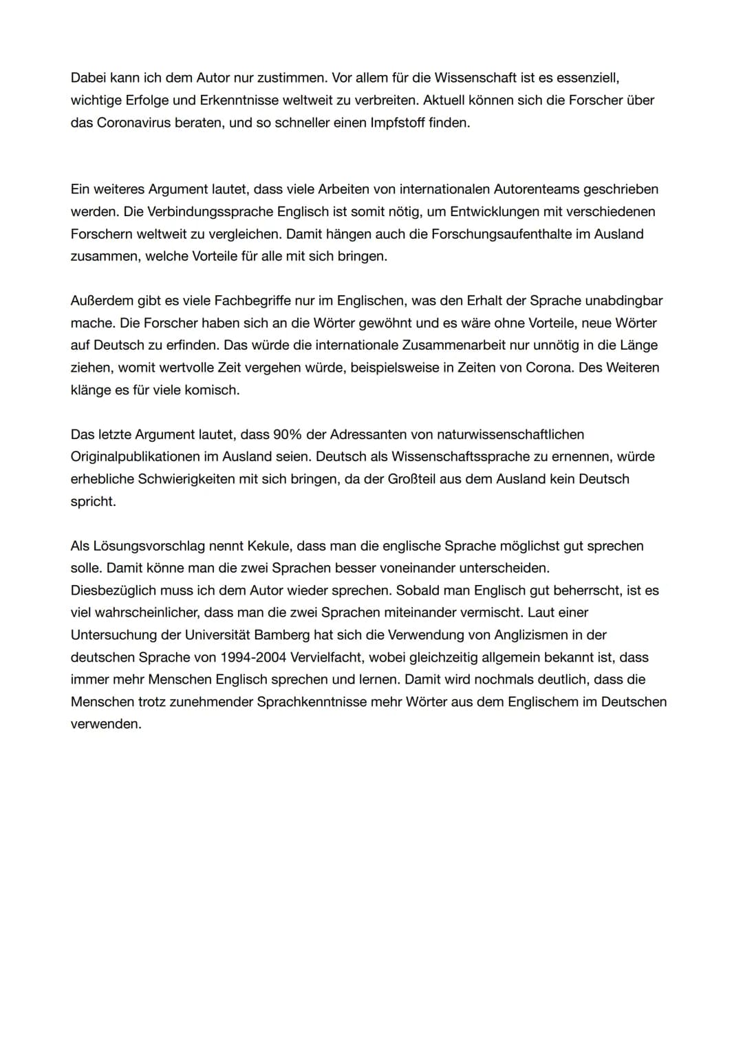 Aufgabenbeispiel
1. Analysieren Sie Alexander Kekulés Text ,,Der Zug ist abgefahren" im Hinblick auf die Position
des Verfassers, seine Argu