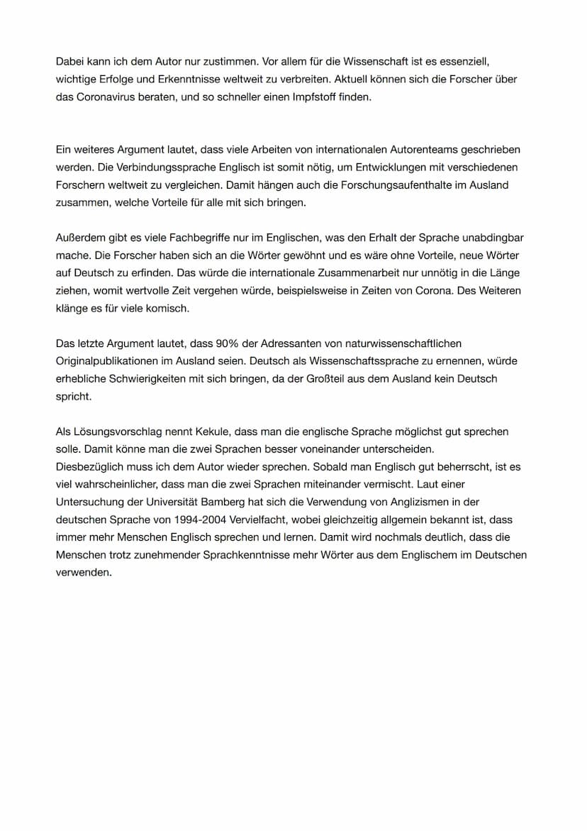 Aufgabenbeispiel
1. Analysieren Sie Alexander Kekulés Text ,,Der Zug ist abgefahren" im Hinblick auf die Position
des Verfassers, seine Argu