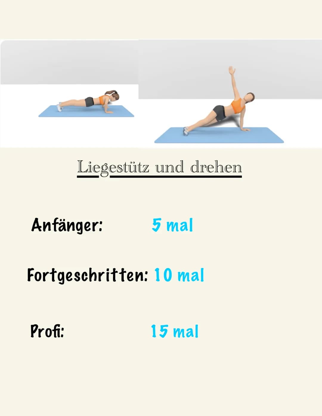 Zum Schluss noch ein bisschen Dehnen!!!
Dehnung im Stand (links u. Rechts) Wandsitzen
Anfänger:
Fortgeschritten: 40 Sekunden
Profi:
25 Sekun