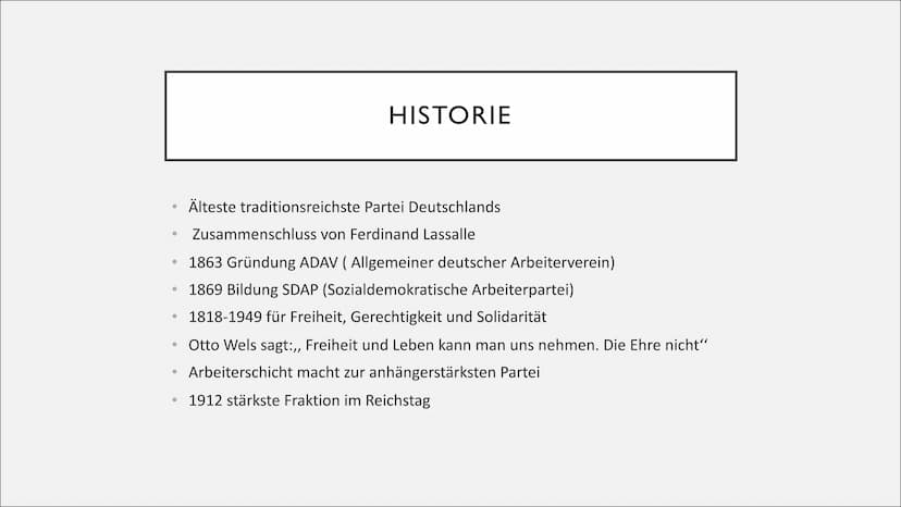 SPD ●
●
●
●
●
●
Allgemeines
GLIEDERUNG
Grundsätze/Schwerpunktthemen
Historie
Wichtige Persönlichkeiten
Entwicklung der Partei
Wahlkampfanaly