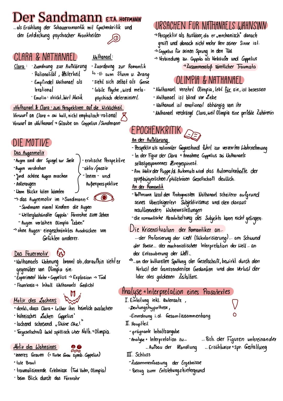 # Der Sandmann E.T.A HOFFMANN
... als Erzählung der Schauerromantik mit Epochenkritik und
der Entdeckung psychischer Krankheiten

CLARA & NA