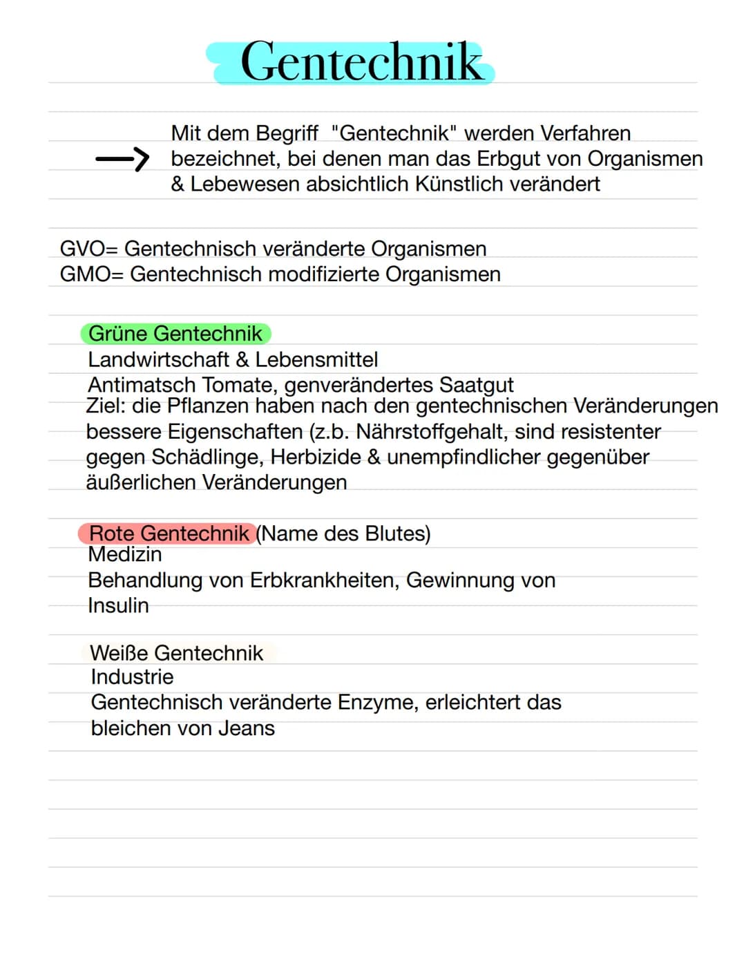 Gentechnik
Mit dem Begriff "Gentechnik" werden Verfahren
bezeichnet, bei denen man das Erbgut von Organismen
& Lebewesen absichtlich Künstli