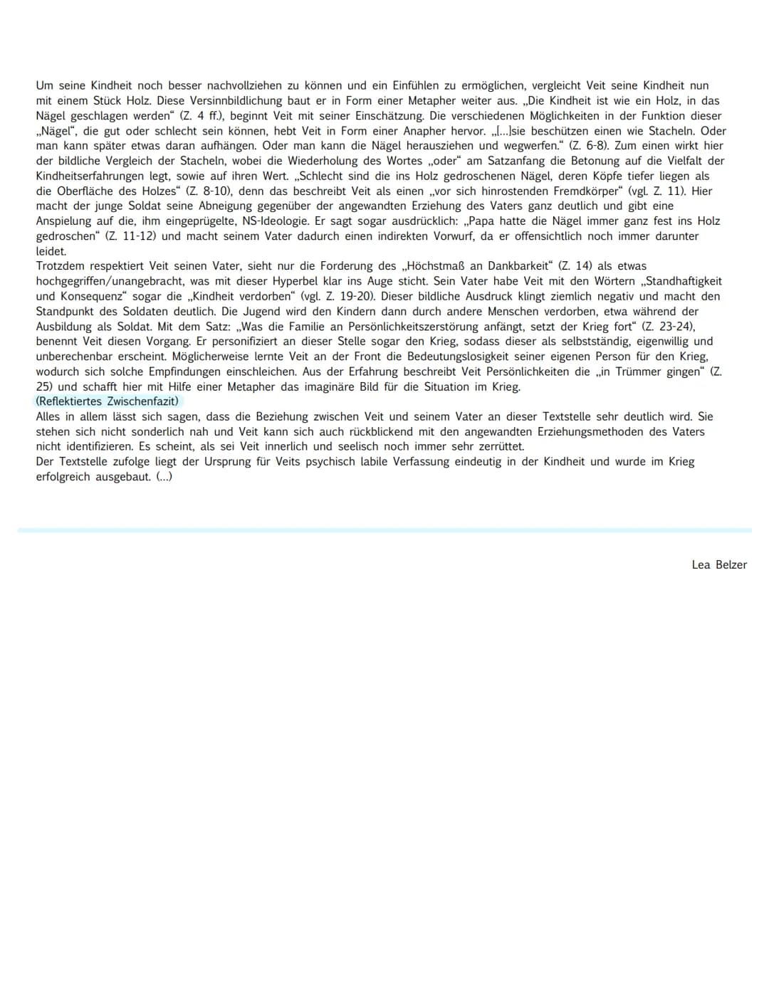 Textstellen-Analyse
30. Dez. 2021
Analysieren Sie den vorliegenden Textauszug.
Gehen Sie dabei insbesondere auf das Verhältnis Veits zu sein