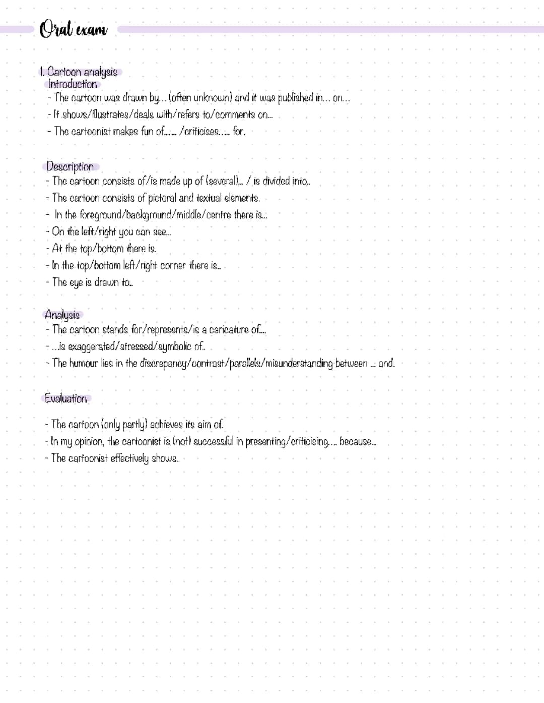 Awesome Cartoon Analysis Examples and Phrases for Your Exam!