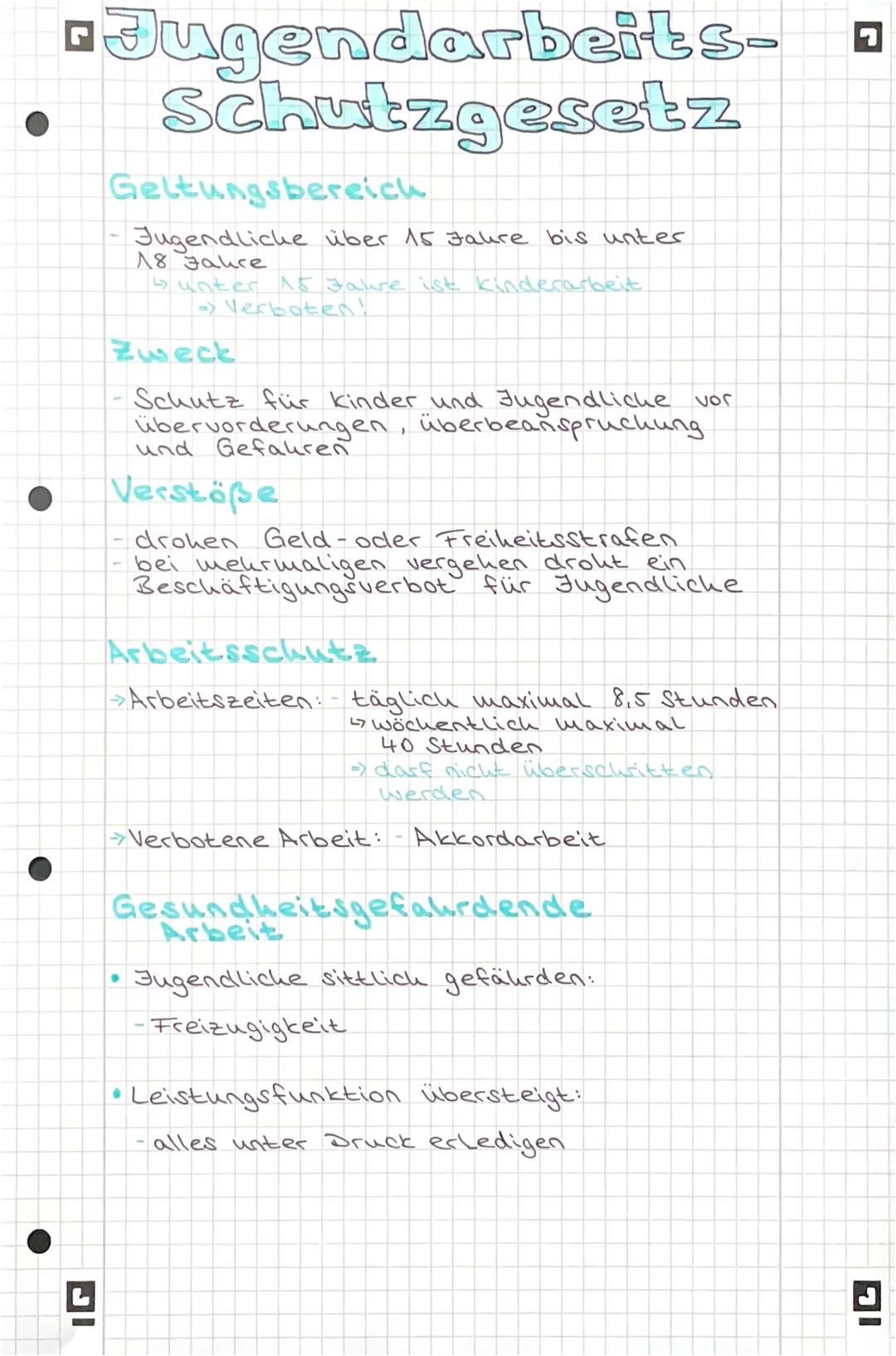 DI
Jugendarbeits-
Schutzgesetz
Geltungsbereich
Jugendliche über 15 Jahre bis unter
18 Jahre
↳unter 15 Jahre ist kinderarbeit
a> Verboten!
Zw