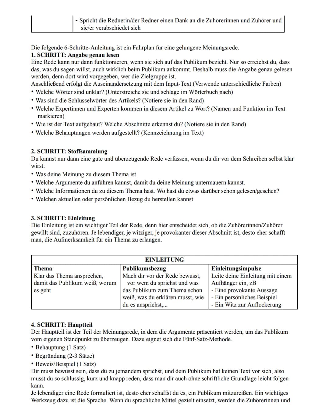Bei dieser Textsorte wird von dir verlangt, dass du zu einem bestimmten Problem (Thema) eine Rede
verfasst, die
• Vor einem Publikum vorgetr