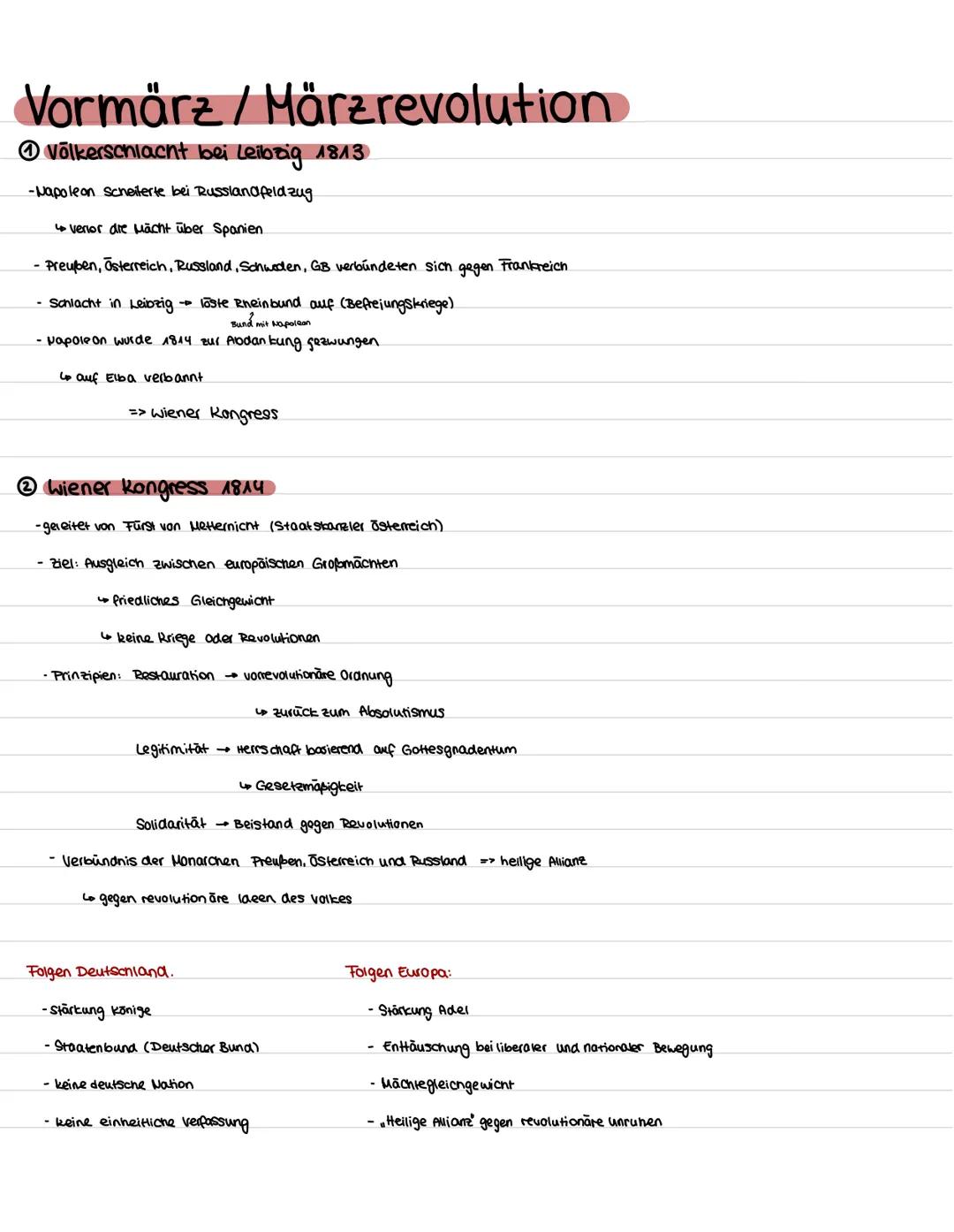 Vormärz / Märzrevolution
ⒸVölkerschlacht bei Leibzig 1813
-Napoleon scheiterte bei Russlandfeld zug
4 verlor die Mächt über Spanien
- Preuße