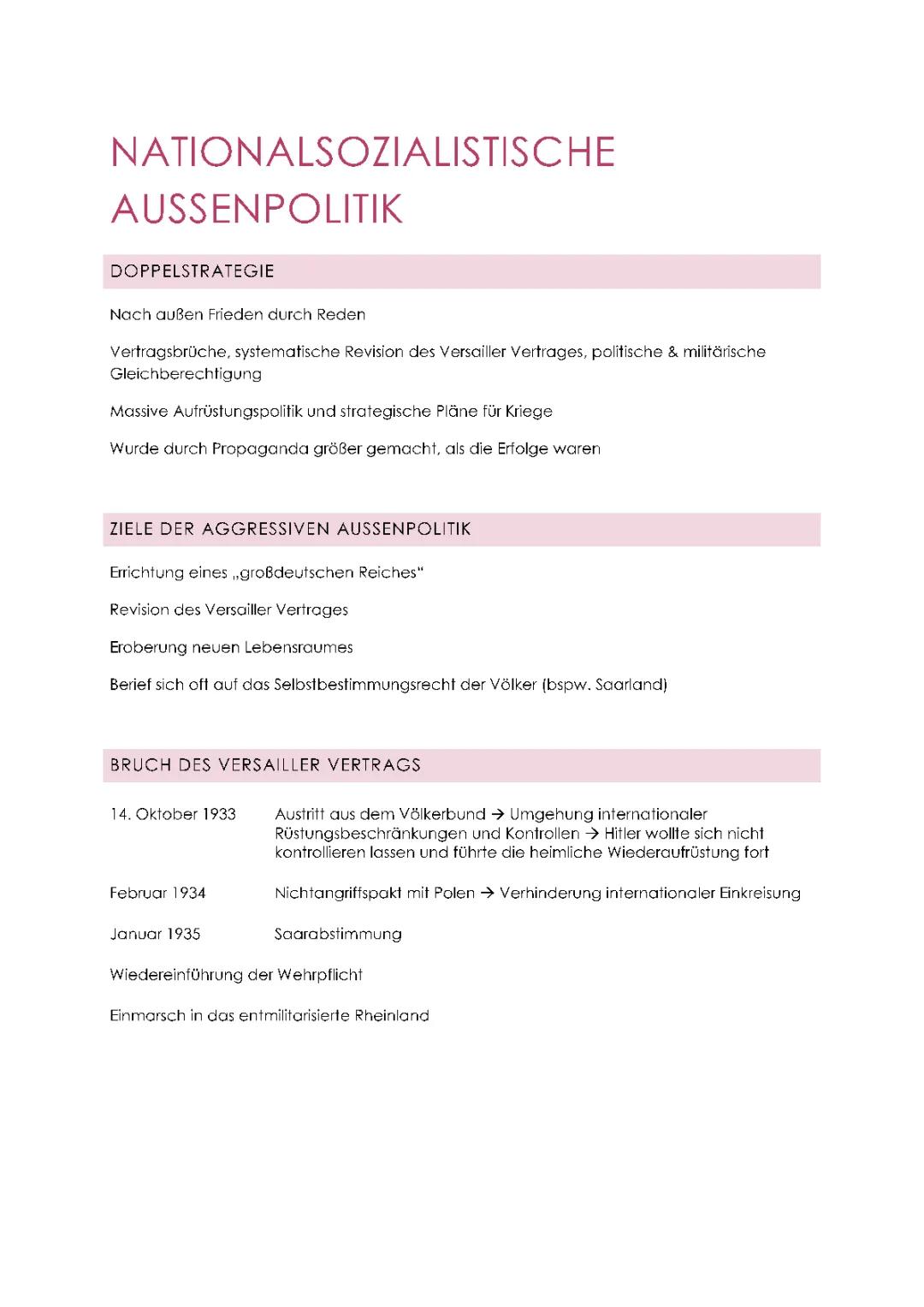 Die NS-Außenpolitik von 1933 bis 1939: Ziele und Strategien