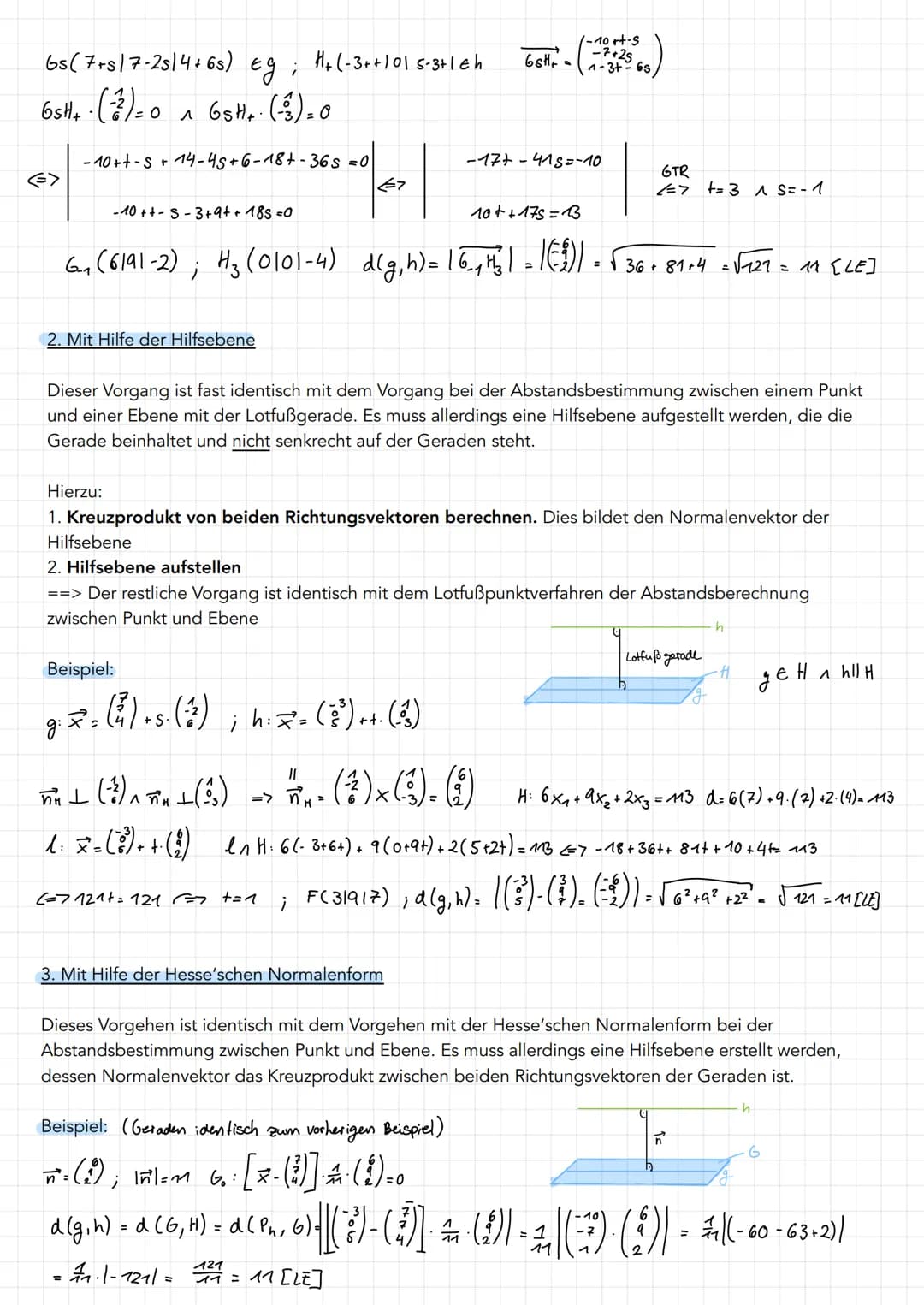 ABSTÄNDE
Abstand Punkt Ebene:
Gegeben sind eine Ebene E in Koordinaten- bzw. Normalenform (wenn nicht umrechnen!) und ein Punkt R.
Der Punkt