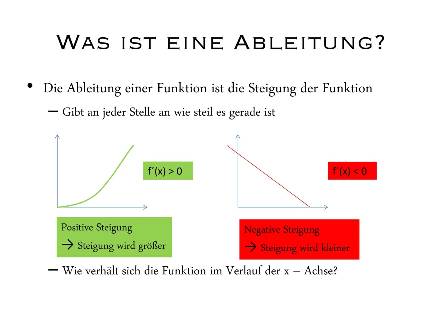 ABLEITUNGEN
J11.1 Ausarbeitung GFS Ableitungen:
Gliederung:
1. Was ist eine Ableitung?
2. Ableitungsregeln
3. Graphisches Ableiten
4. Quelle