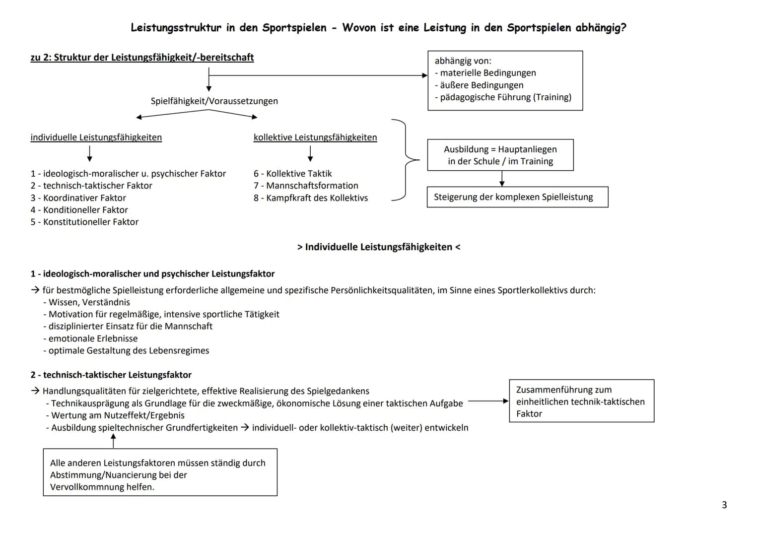 Leistungsstruktur in den Sportspielen Wovon ist eine Leistung in den Sportspielen abhängig?
Funktion und Begriff der Leistungsstruktur
Die L