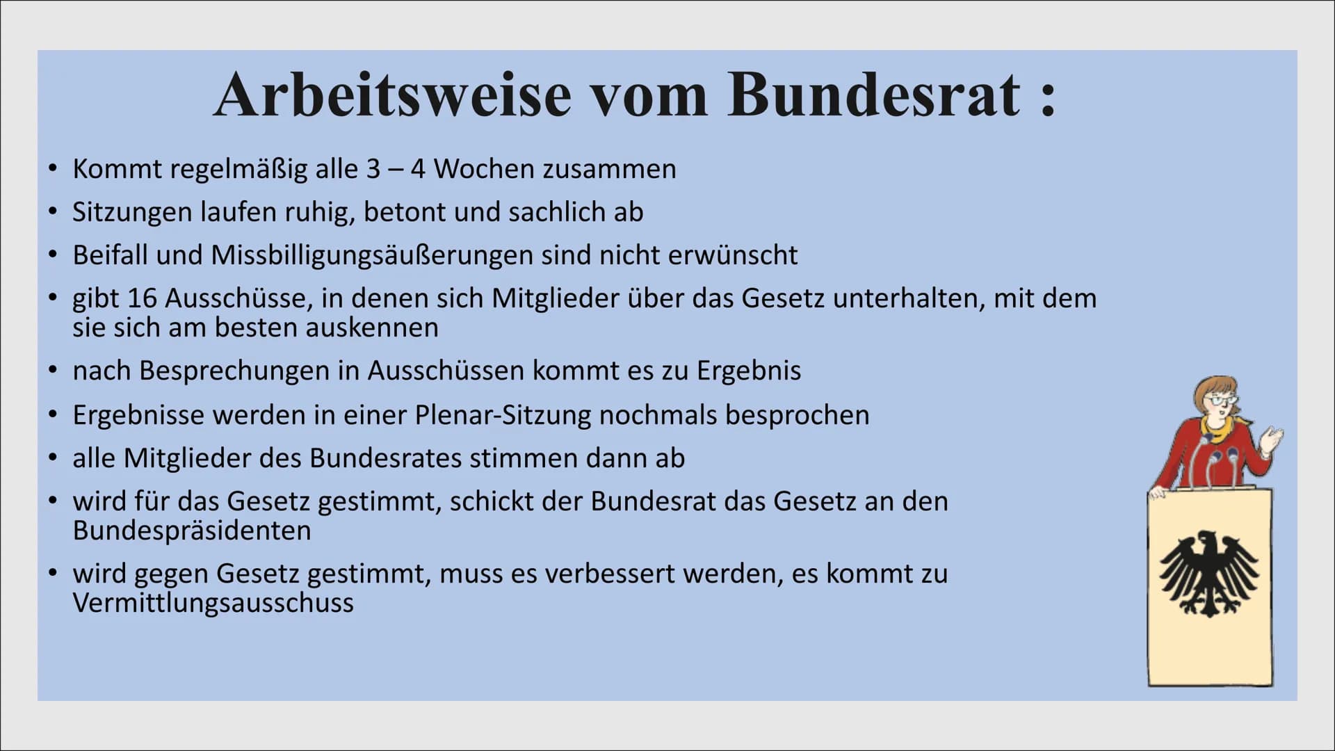 wwww.
BUNDESR
DER BUNDESRAT
BUNDESRAT ●
●
●
Zusammensetzung des Bundesrates
Aufgaben vom Bundesrat
Arbeitsweise vom Bundesrat
• Kritik an de