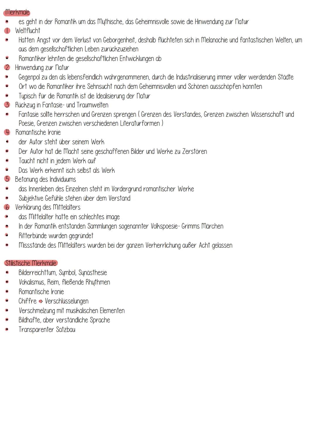 Romantik
Um 1795-1840
Der Begriff meint ursprünglich, dass etwas wunderbar, abenteuerlich, erfunden sowie fantastisch war und geht auf die
a