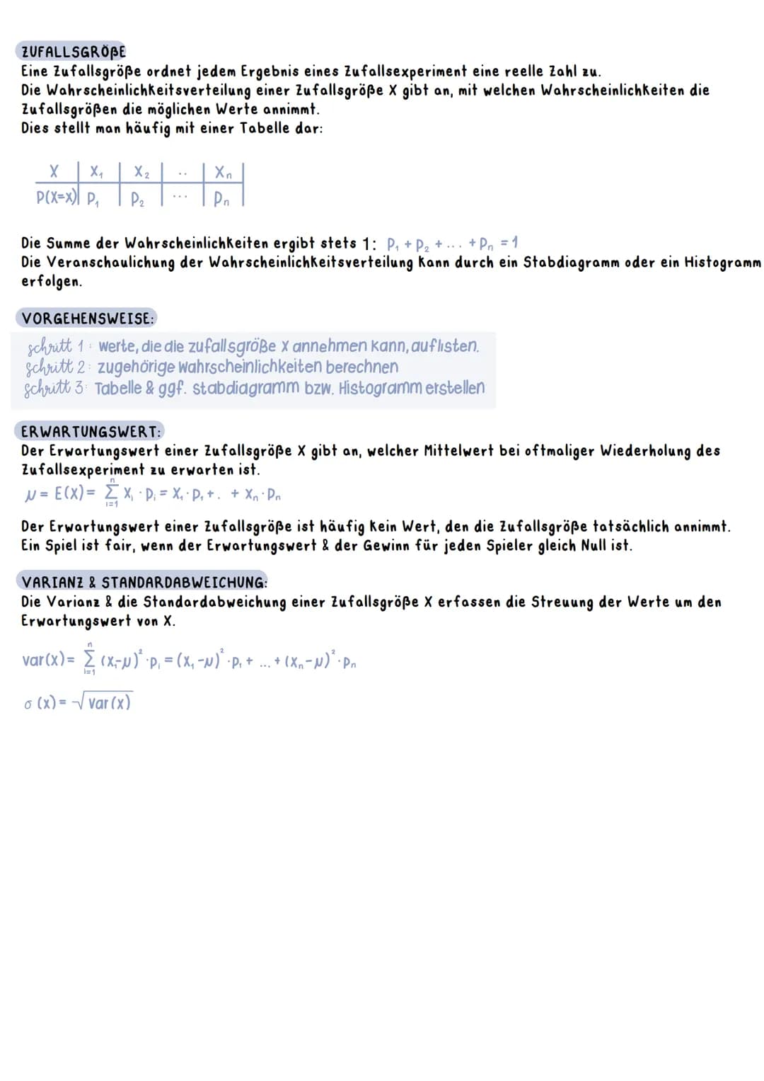 EREIGNISSE
Ergebnisraum Ω:
umfasst alle möglichen Ausgänge (Ergebnisse) eines Zufallsexperiments. Die Anzahl der Elemente vom
Ergebnisraum w