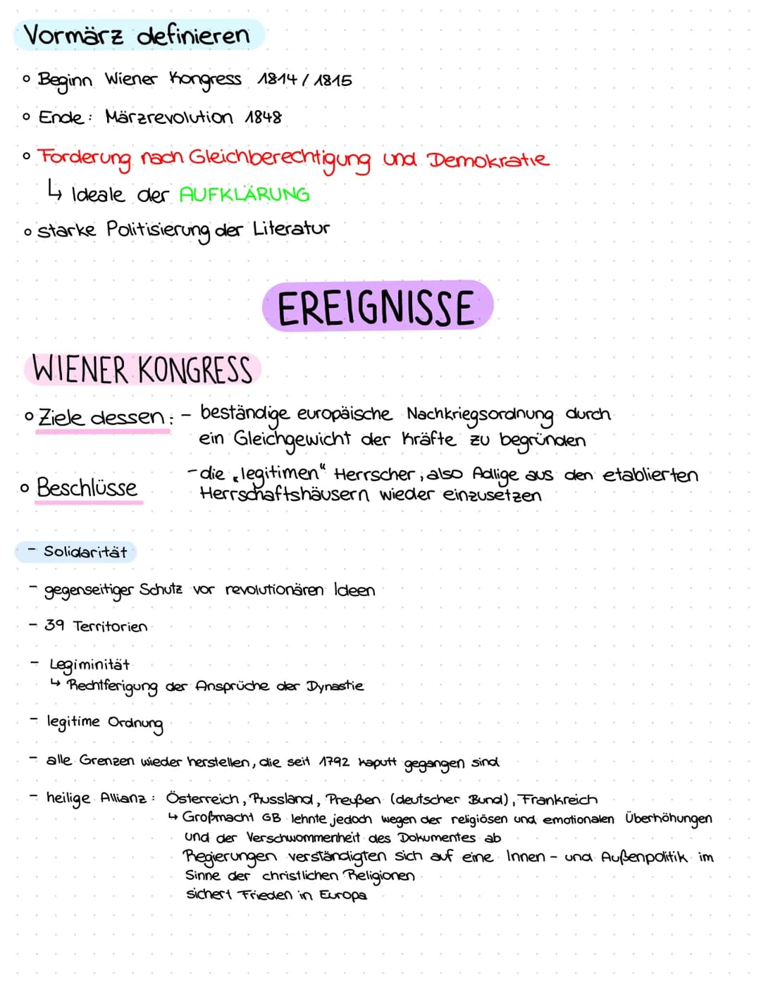  • Ereignisse Vormare
• Epoche Vormärz definieren
Karikaturanalyse schreiben
Forderungen der national-liberalen Bewegung wissen
L> + Kritik 