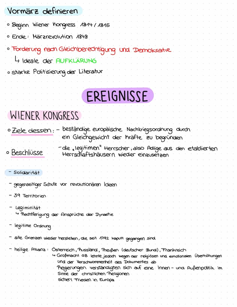  • Ereignisse Vormare
• Epoche Vormärz definieren
Karikaturanalyse schreiben
Forderungen der national-liberalen Bewegung wissen
L> + Kritik 