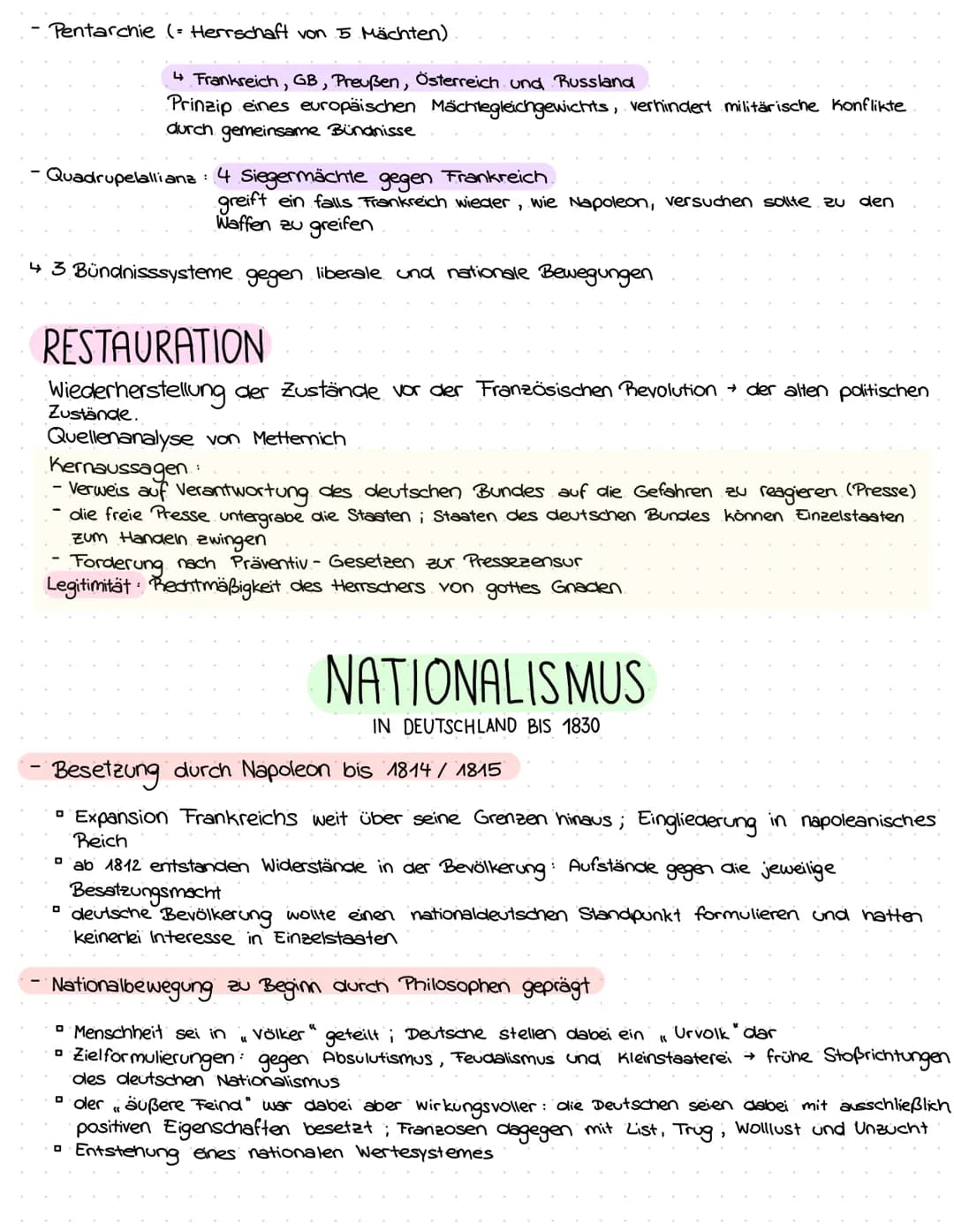  • Ereignisse Vormare
• Epoche Vormärz definieren
Karikaturanalyse schreiben
Forderungen der national-liberalen Bewegung wissen
L> + Kritik 