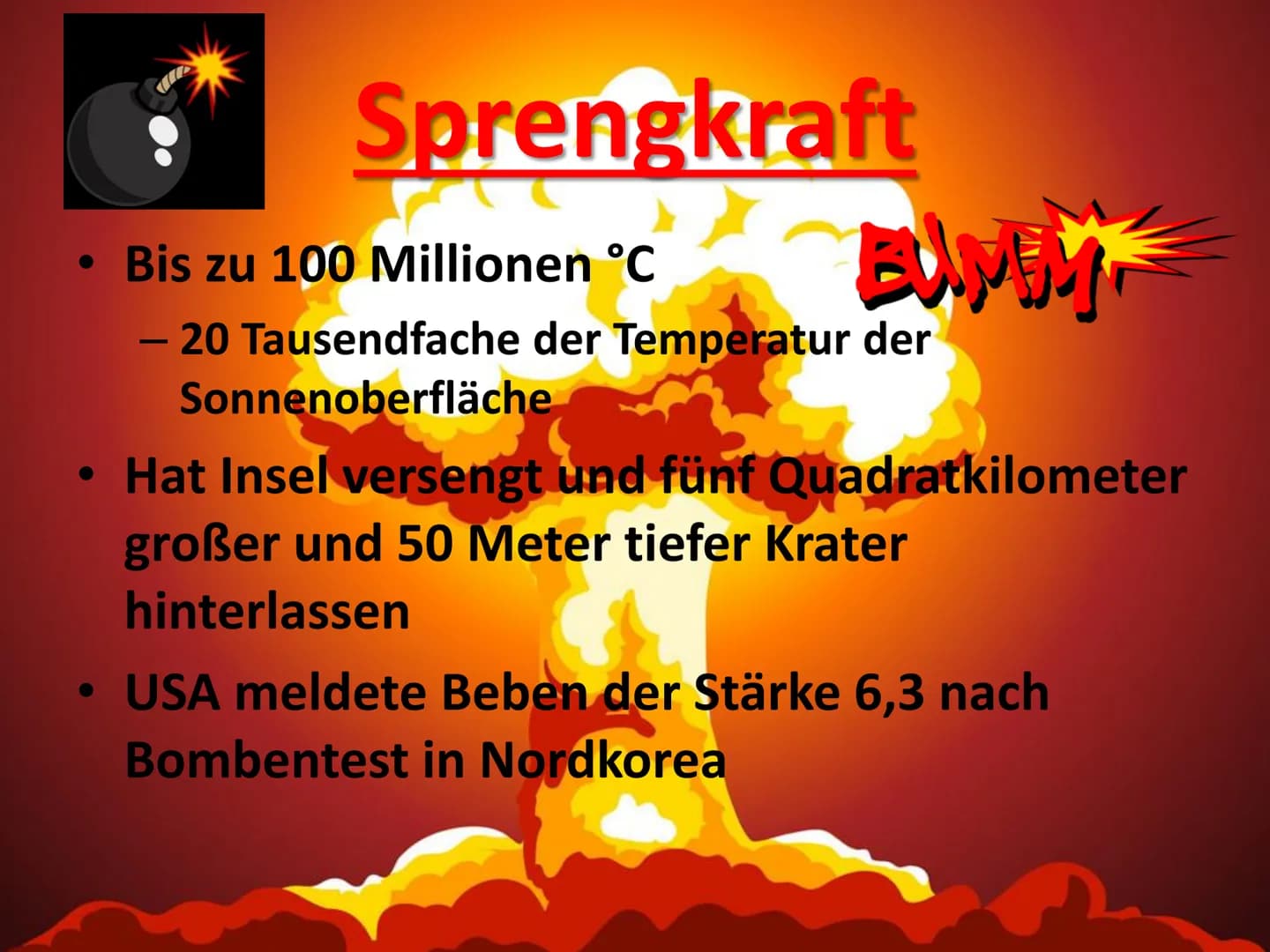 Wasserstoffbombe- Inhaltsverzeichnis
Aufbau
Funktion
Sprengkraft
Geschichte
Video
Quellen
3
4-6
7
8-10
11
12 Kernspaltung
A
{
Kernfusion
B
A
