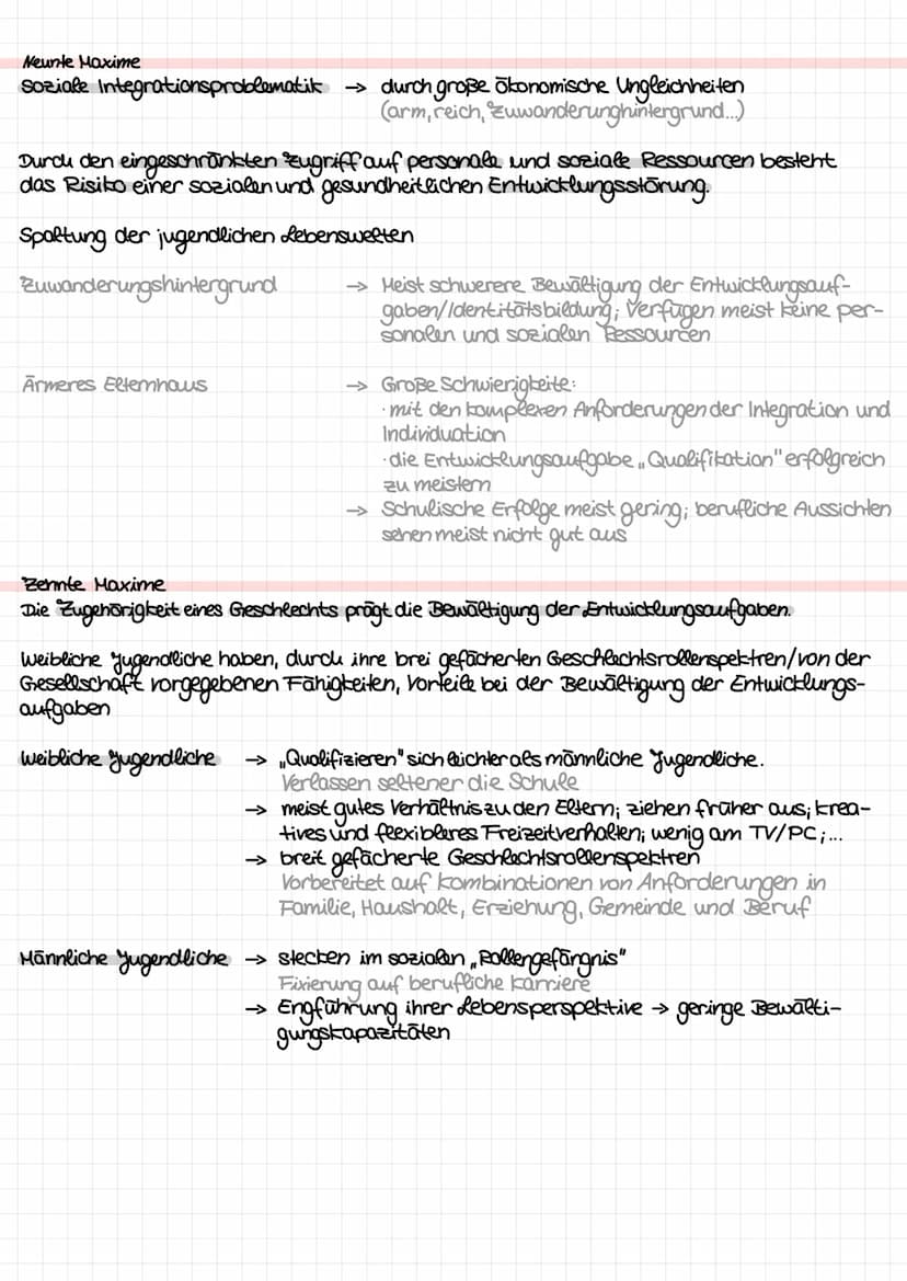 LERVZETTEL - HURRELMANN
Entwicklungsaufgaben
„Qualifikation" -> Selbstverantwortlichkeit im schulischen und beruflichen Bereich
Schule/Ausbi