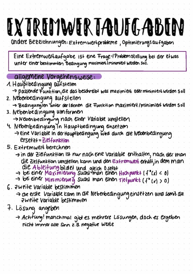 Know Extremwertaufgaben thumbnail