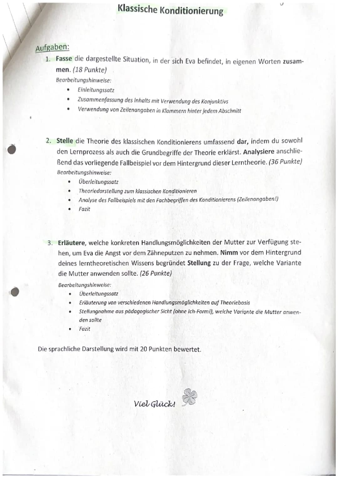 Aufgaben:
1. Fasse die dargestellte Situation, in der sich Eva befindet, in eigenen Worten zusam-
men. (18 Punkte)
Bearbeitungshinweise:
● E