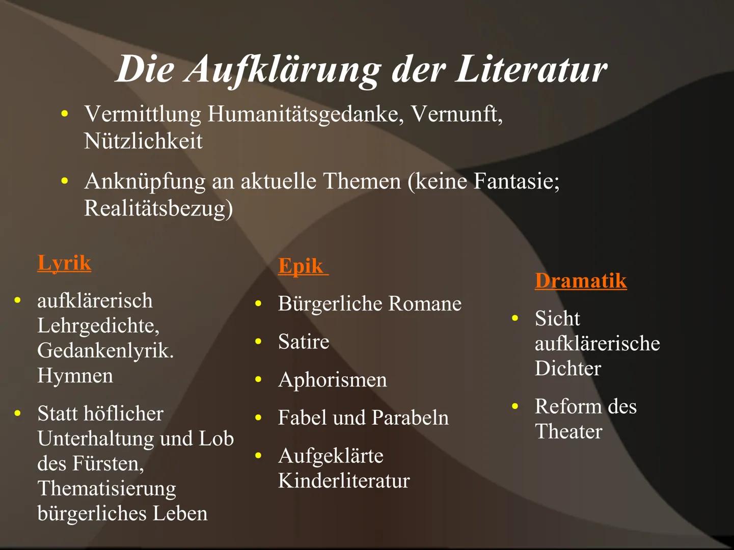 Die Epoche
Der Aufklärung
Von Alaa 11c Gliederung
1. Definition
2. der Phasen
3. Merkmale
3.1 Historische Kontext
3.2 Philosophische Hinterg