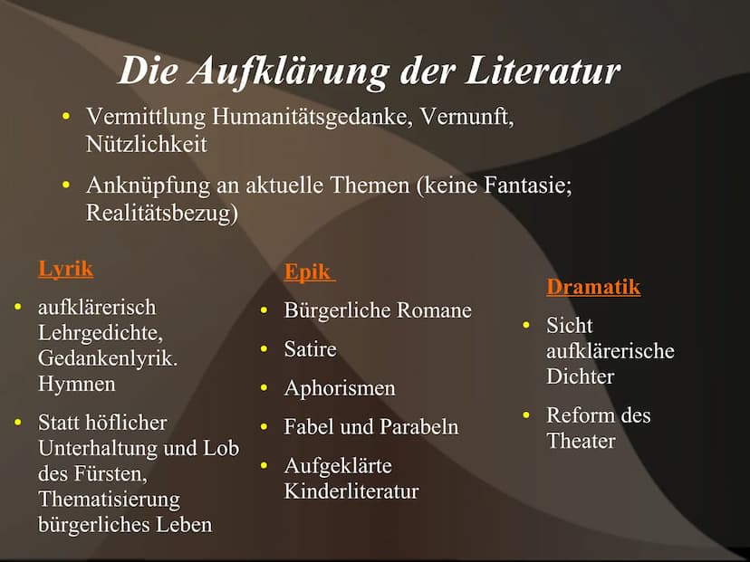 Die Epoche
Der Aufklärung
Von Alaa 11c Gliederung
1. Definition
2. der Phasen
3. Merkmale
3.1 Historische Kontext
3.2 Philosophische Hinterg