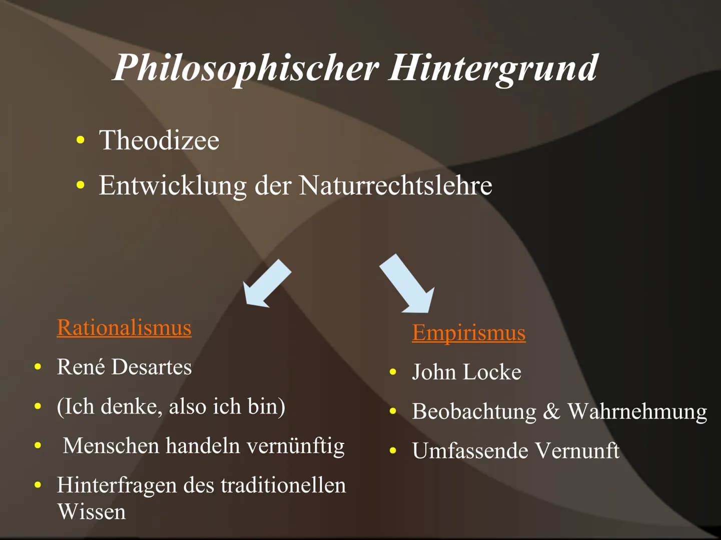 Die Epoche
Der Aufklärung
Von Alaa 11c Gliederung
1. Definition
2. der Phasen
3. Merkmale
3.1 Historische Kontext
3.2 Philosophische Hinterg