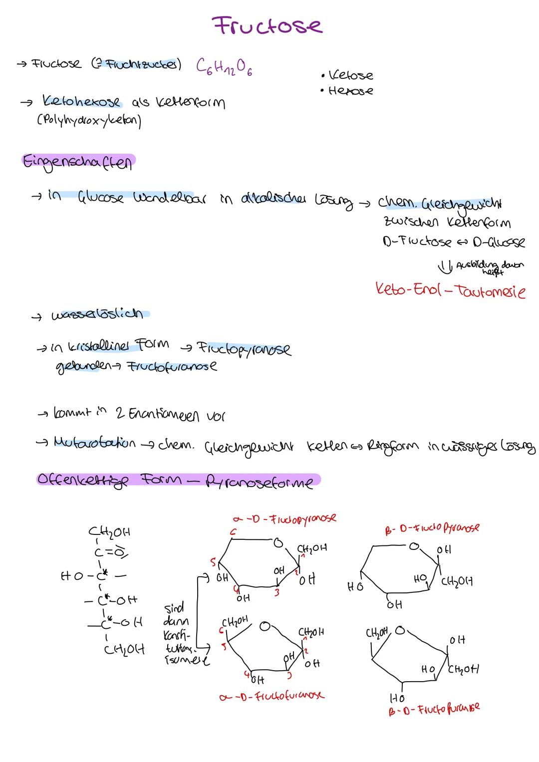 Organische Chemie
C
Lernzettel
Kohlenhydrate
1. Klausur
Q2
chemie LK KOHLENHYDRATE
ÜBERBLICK
Aldehyde
ketone
→ Kohlenhydrate
→ Kohlenstoff +