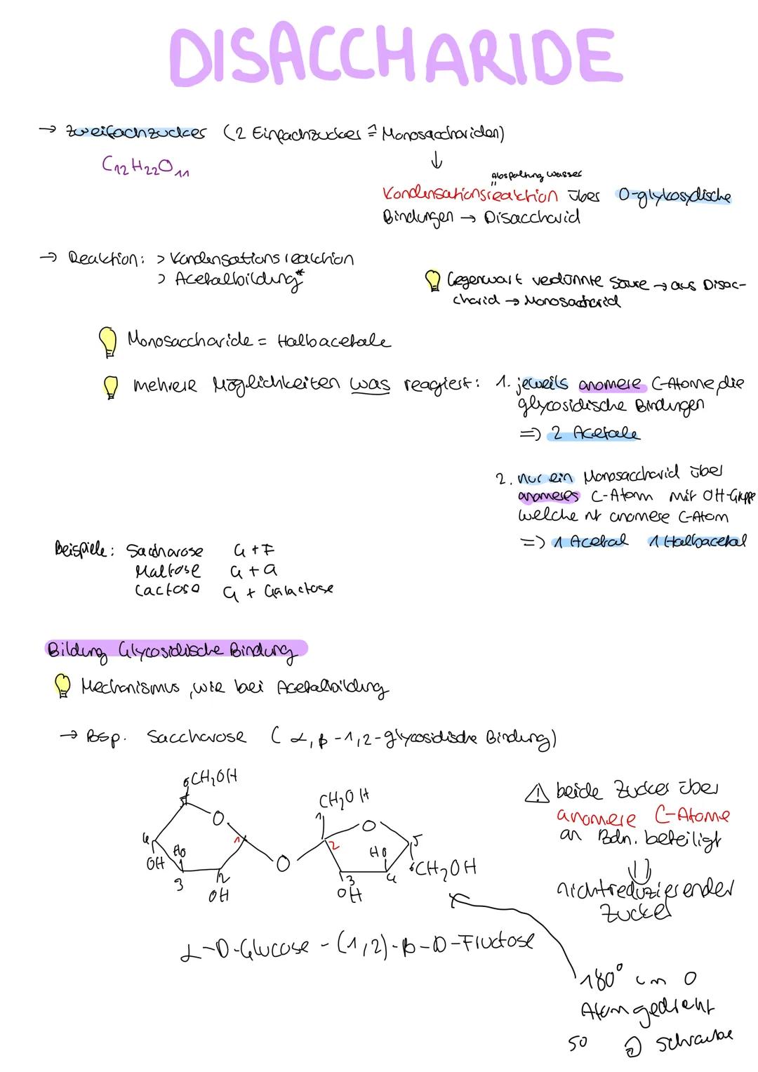 Organische Chemie
C
Lernzettel
Kohlenhydrate
1. Klausur
Q2
chemie LK KOHLENHYDRATE
ÜBERBLICK
Aldehyde
ketone
→ Kohlenhydrate
→ Kohlenstoff +