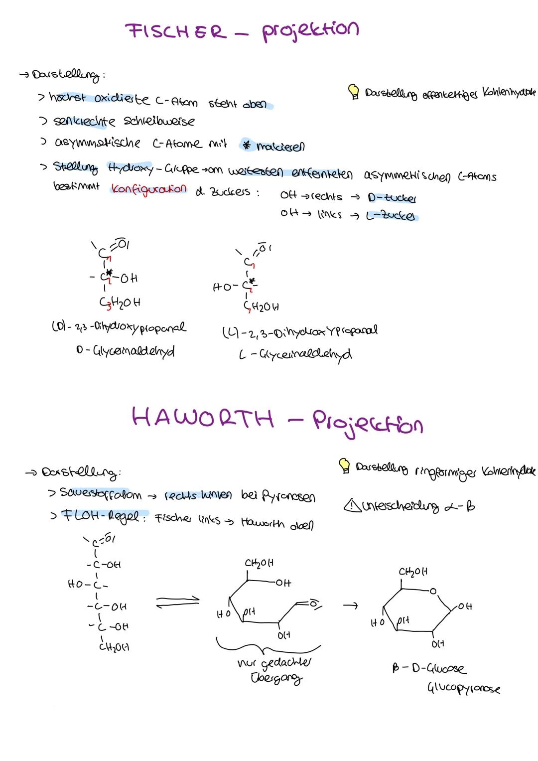 Organische Chemie
C
Lernzettel
Kohlenhydrate
1. Klausur
Q2
chemie LK KOHLENHYDRATE
ÜBERBLICK
Aldehyde
ketone
→ Kohlenhydrate
→ Kohlenstoff +