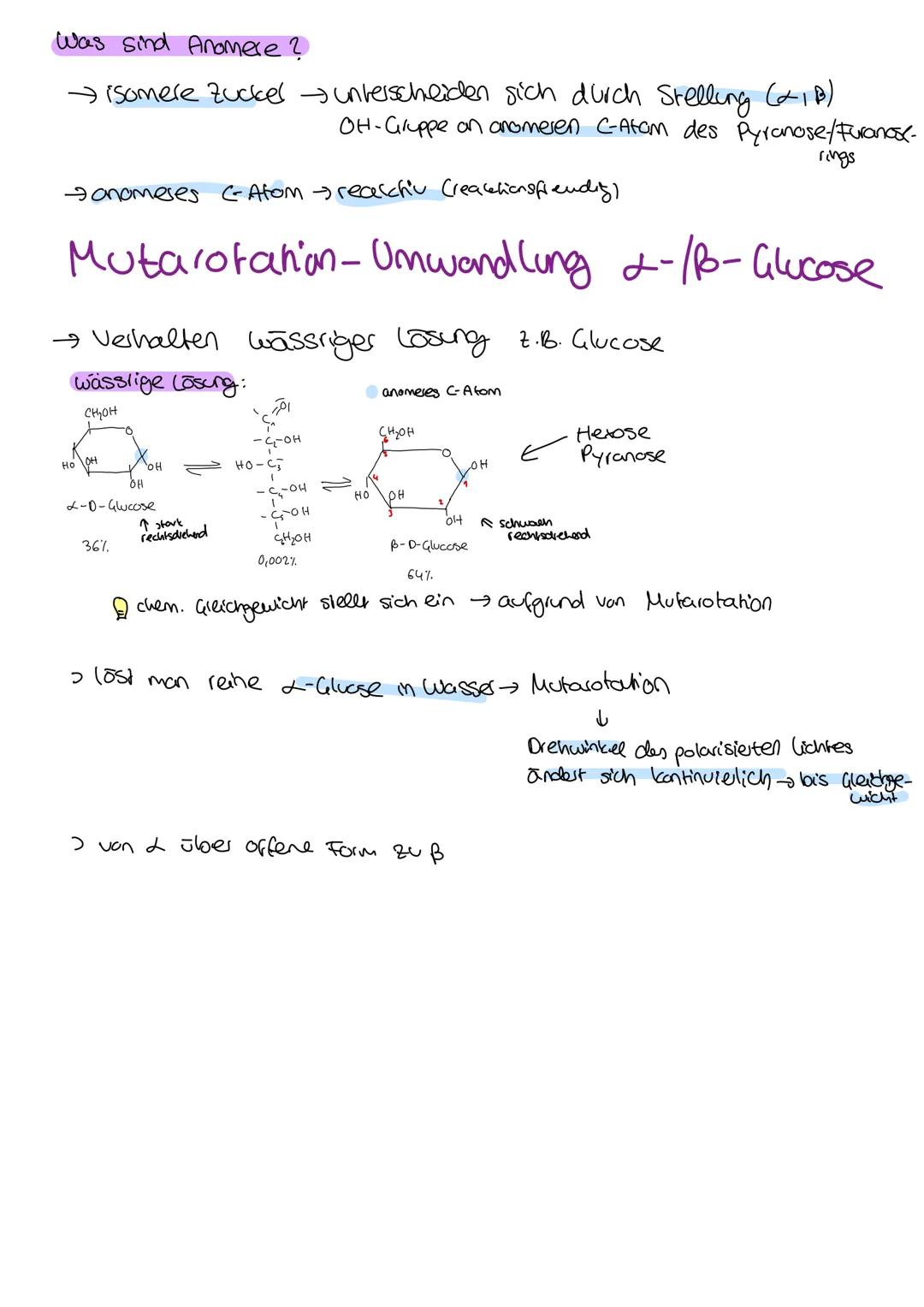 Organische Chemie
C
Lernzettel
Kohlenhydrate
1. Klausur
Q2
chemie LK KOHLENHYDRATE
ÜBERBLICK
Aldehyde
ketone
→ Kohlenhydrate
→ Kohlenstoff +