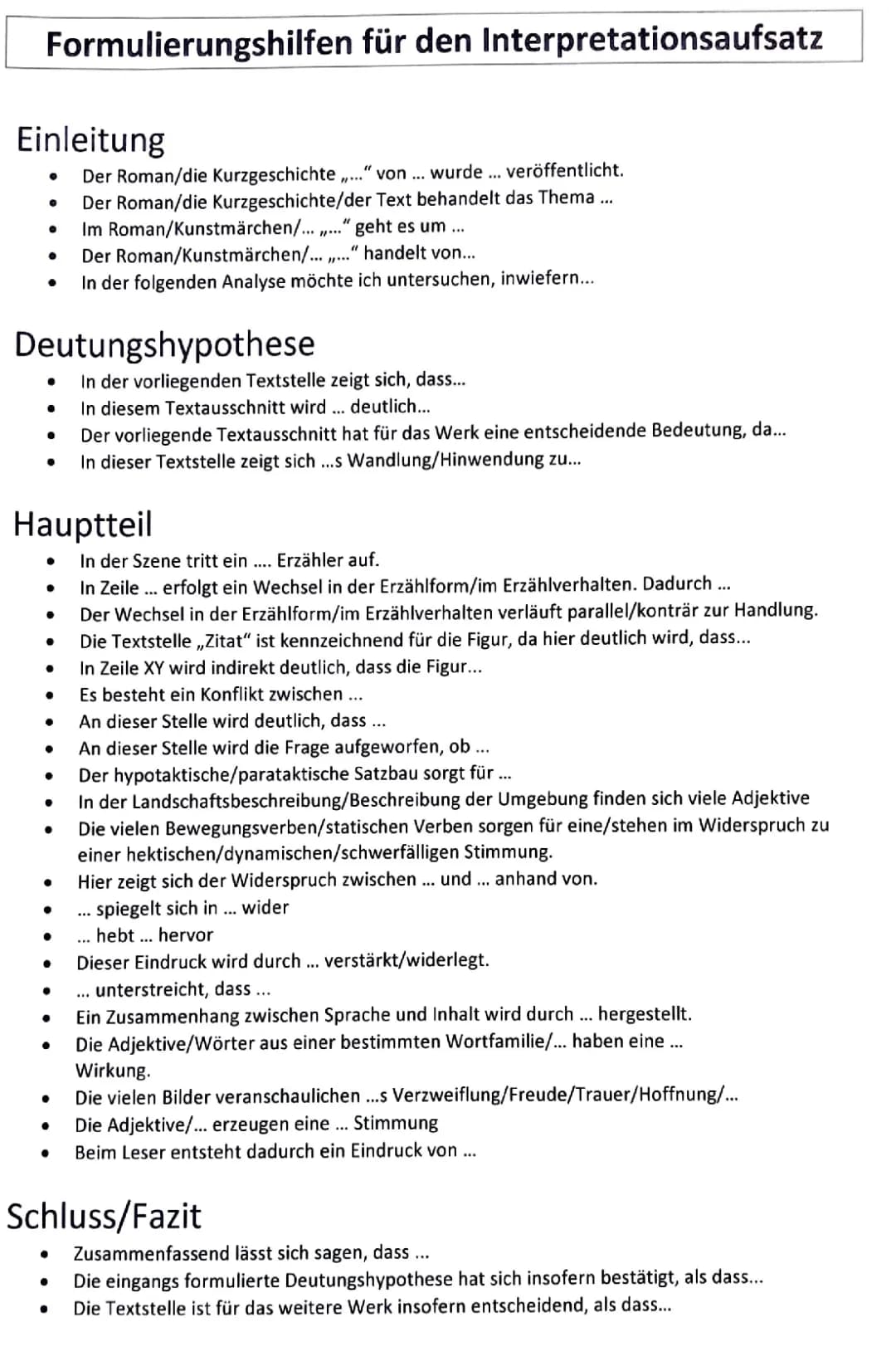 Tipps für die Analyse von Dramen und Kurzgeschichten