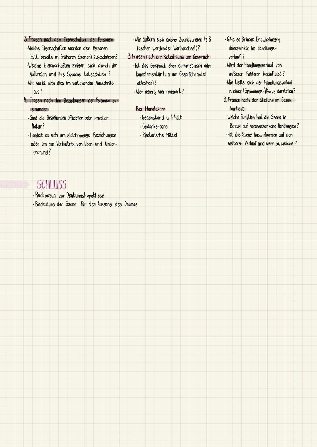 Wichtig!
-Szene mehrmals Lesen
-Notizen machen
-chronologisch vorgehen
-aus dem Stück zitieren

SZENENANALYSE

EINLEITUNG
Teil 1: Interesse
