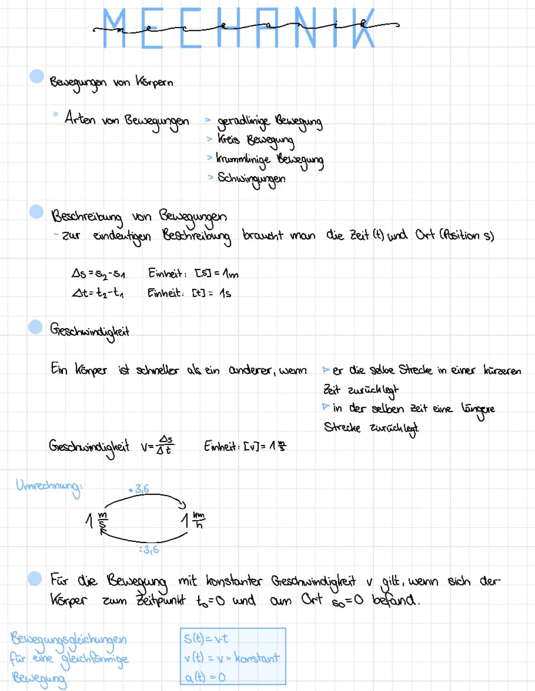 Mechanik/ Kinematik 