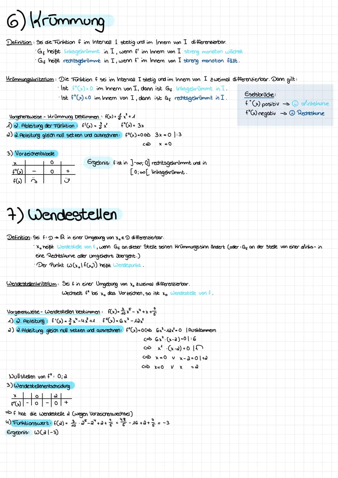 Differenzialrechnung
1) Ableitungsregeln
I. Faktorregel:
Ist die Funktion f:D → R an der Stelle x ED differenzierbar und ist de 1R, so ist a