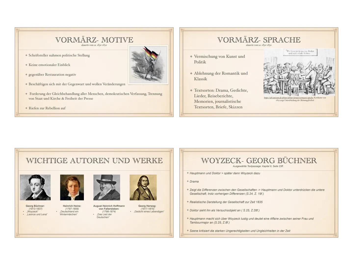 BIEDERMEIER UND VORMÄRZ
VON MARIE SCHLITTKE
GESCHICHTLICHE EINORDNUNG
+ Von ca. 1815-1850
+ Konservative Biedermeier Zeit - Radikal-demokrat