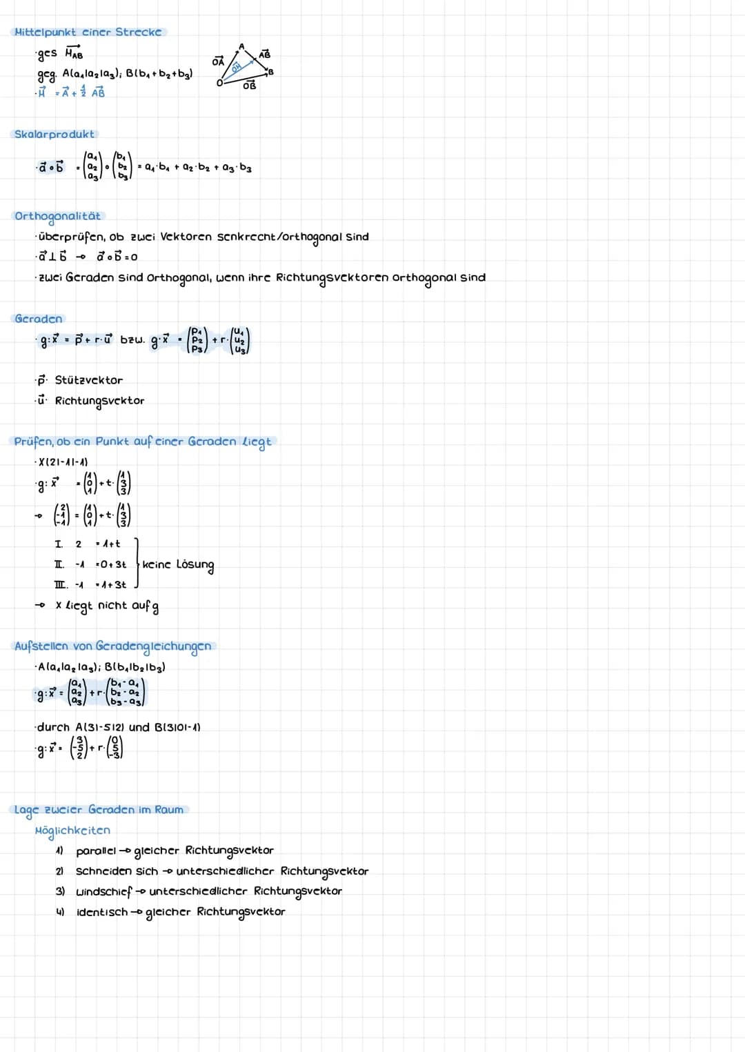 Koordinatensystem
-IR³3 Dimensionen (x₁, X2, X3)
Tiefenachse (x) erweitert
X₂ und x32 Kästchen
X₁1 diagonales kästchen
Verbindungsvektor
von